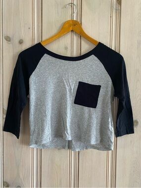 Me to We Pocket Cropped Baseball Tee